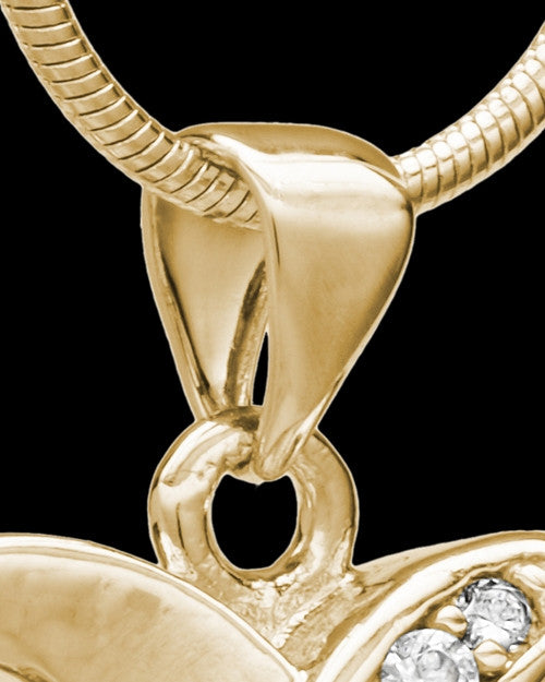 Gold Plated For All Time Hearts Cremation Urn Pendant