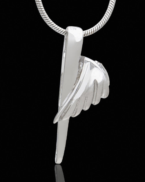 Engraved Sterling Silver Grace Cremation Urn Pendant Necklace