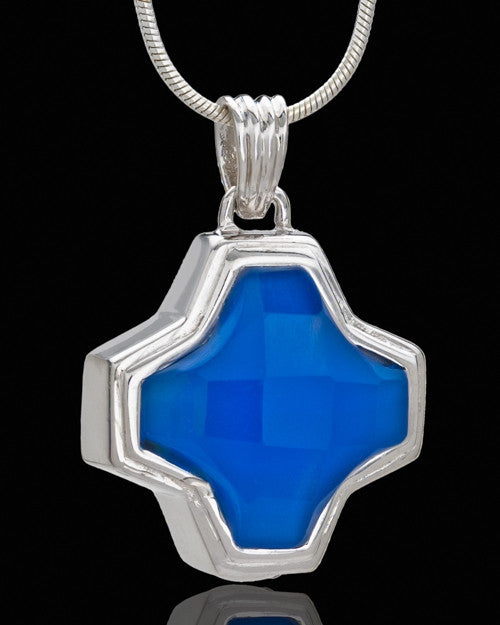 Silver Plated Capable Cross Cremation Urn Pendant