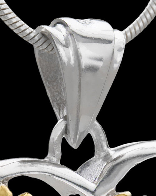 Silver and Gold Plated Lighthearted Pet Cremation Urn Pendant