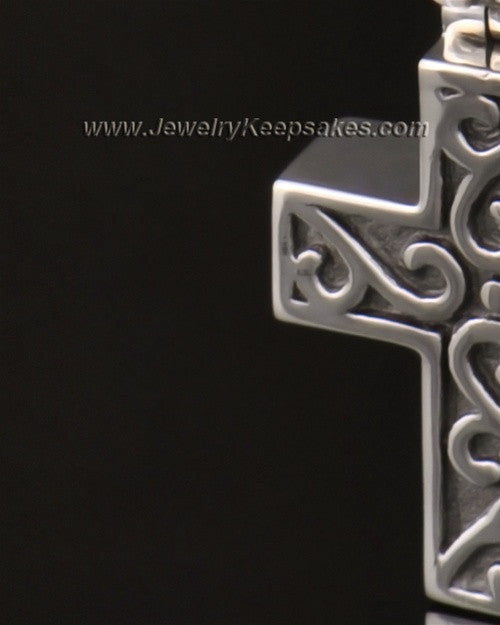 14k White Gold Unity Cross Pendant