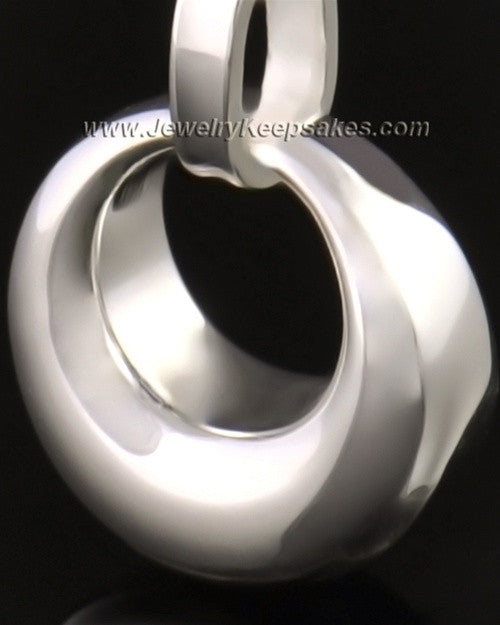 14k White Gold Calming Round Urn Pendant