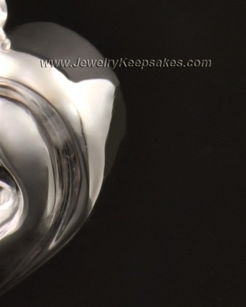 14k White Gold Bond of Love Heart Cremation Keepsake