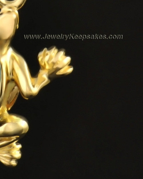 14k Gold Gecko with Turquoise Keepsake