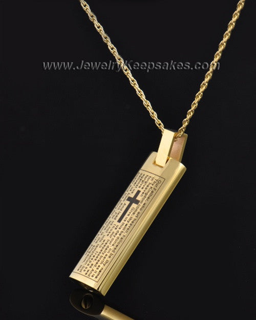 Gold Plated The Lord's Prayer Cylinder Keepsake