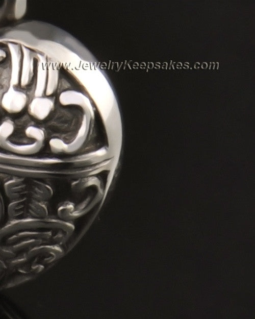 14k White Gold Artful Heart Urn Pendant