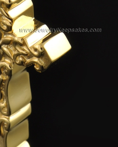 Gold Plated Embellished Cross Cremation Necklace