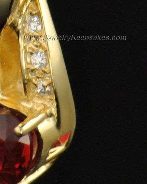 Gold Plated Hearts Desire Cremation Necklace