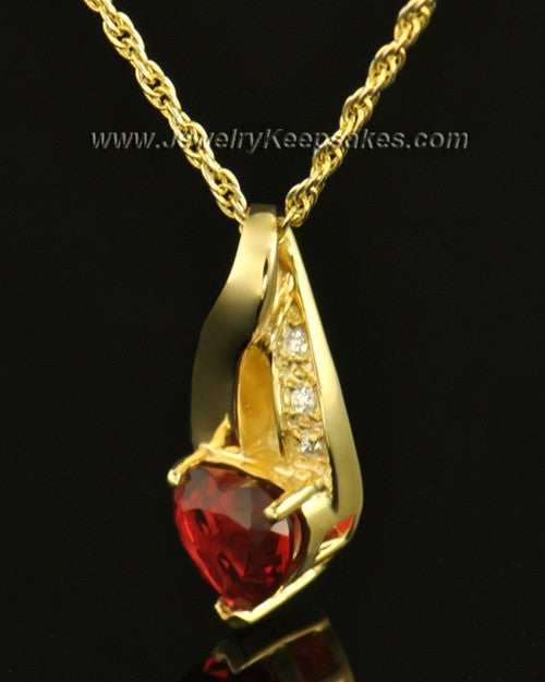 14k Gold Hearts Desire Cremation Necklace