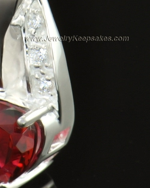 14k White Gold Hearts Desire Cremation Necklace