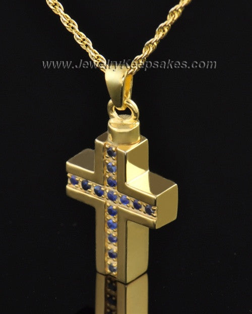 Gold Plated Royal Cross Cremation Necklace