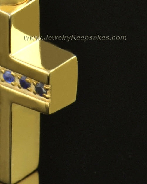 14k Gold Royal Cross Cremation Necklace