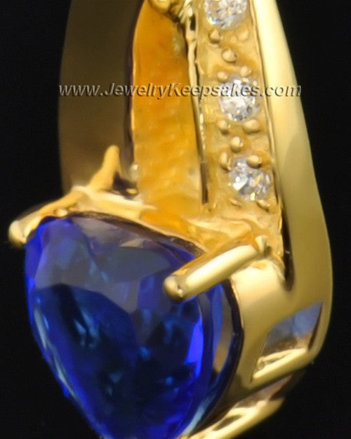 Gold Plated Midnight Blue Cremation Necklace