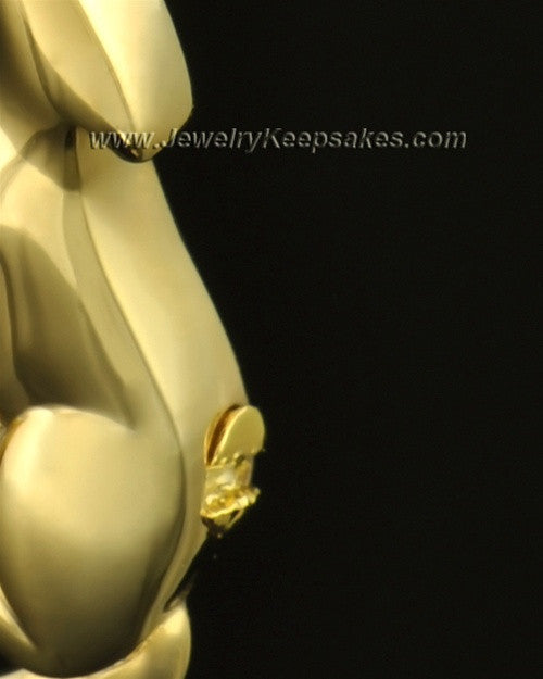 14k Gold Delightful Dog Cremation Necklace