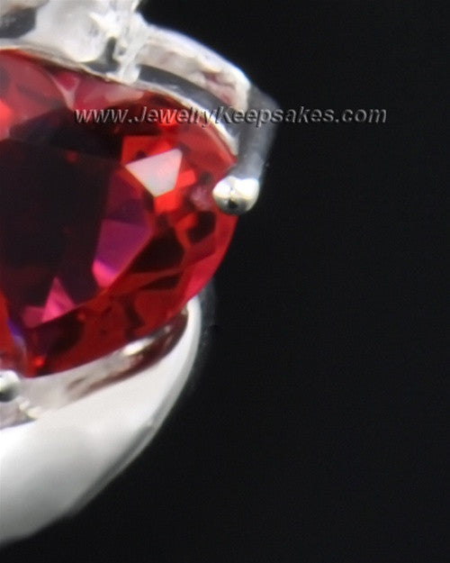 Sterling Silver Red Hearts Entwined Cremation Necklace
