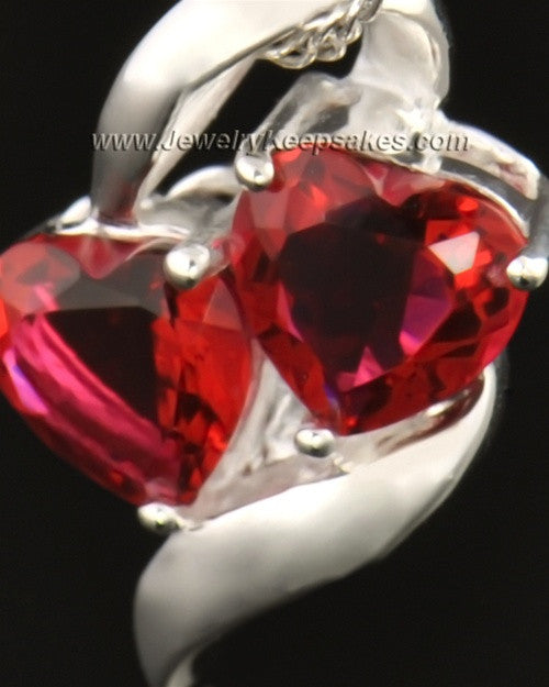 14k White Gold Hearts on Fire Entwined Cremation Necklace