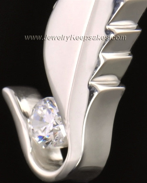 14k White Gold Flutter of Memories Cremation Necklace