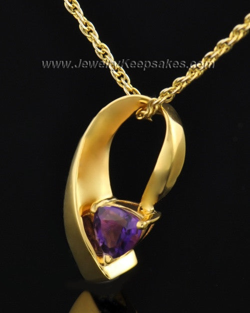 Gold Plated Lovely Lavender Cremation Necklace