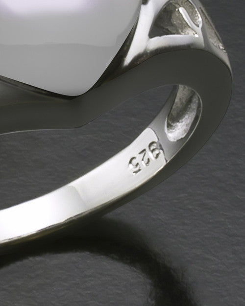 Ladies Silver Filigree Heart Cremation Ring