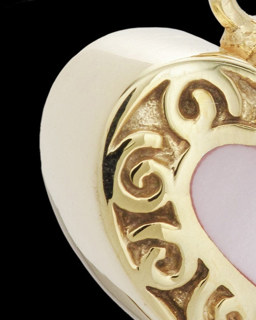 Gold Plated Blushing Heart Urn Keepsake