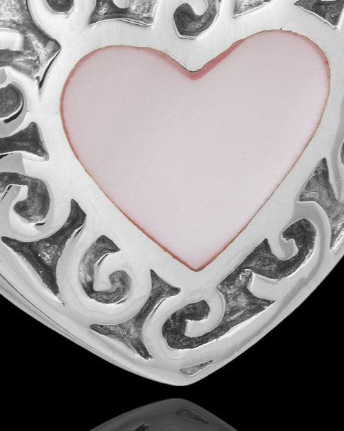 Sterling Silver Blushing Heart Urn Keepsake
