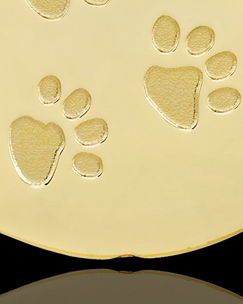 Gold Plated over Stainless Taking A Stroll Rectangle Pet Keepsake