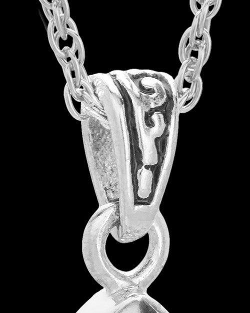 Stainless Decorated Teardrop with Red Stone Urn Pendant