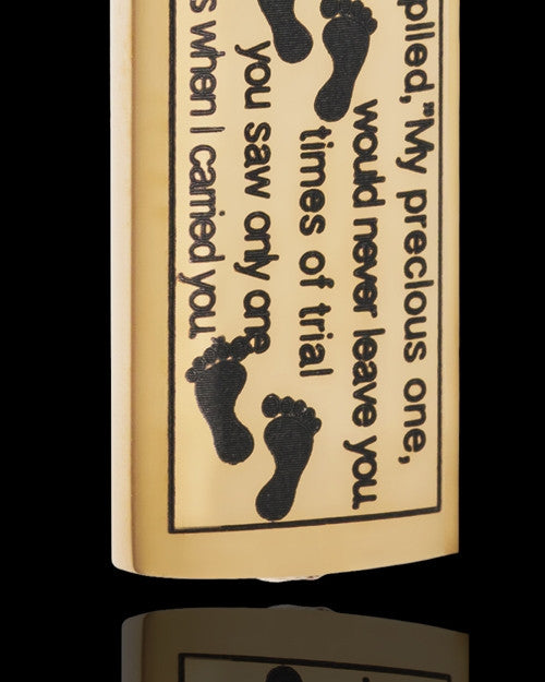 Gold Plated Footprints Cylinder Urn Pendant