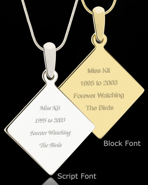Photo Engraved Diamond Pet Pendant Gold Plated over Stainless Steel