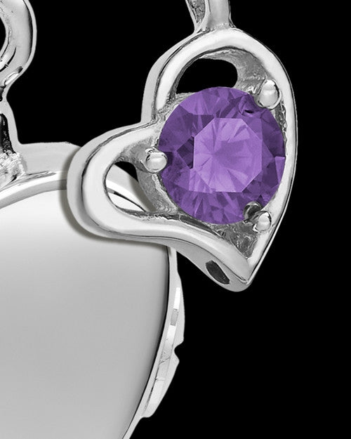 Sterling Silver Gentle Heart February Urn Pendant