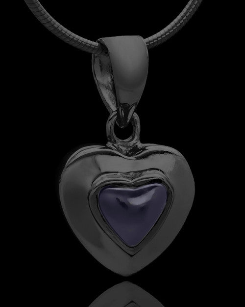 Black Plated Evening Heart Keepsake Jewelry