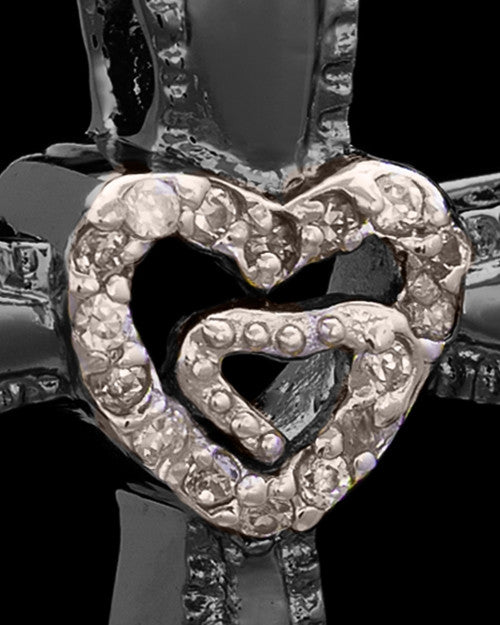 Black Plated Cross of Love Keepsake Jewelry