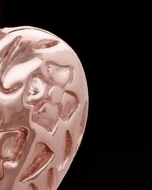 Rose Gold Plated Spooled Heart Permanently Sealed Waterproof Keepsake Jewelry