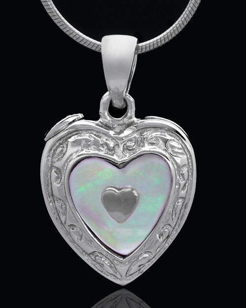 Sterling Silver Shimmer Heart Keepsake Jewelry