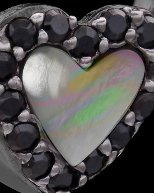 Black Plated Heart Duo Keepsake Jewelry