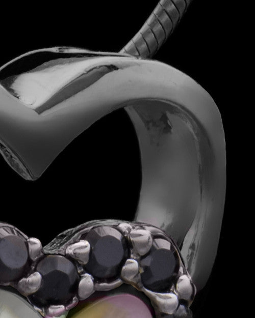 Black Plated Heart Duo Keepsake Jewelry