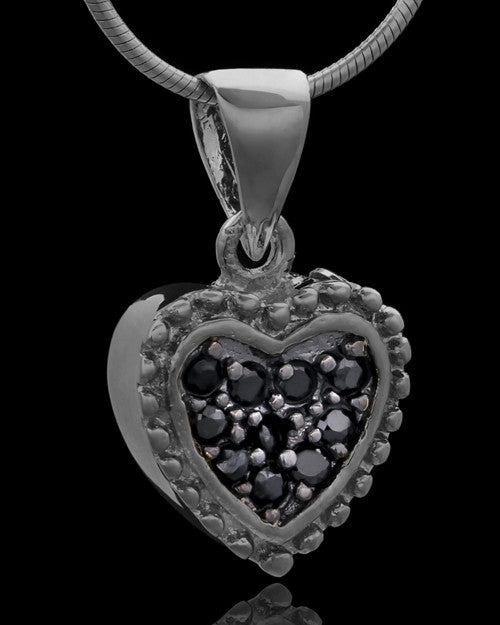 Black Plated Darkness Heart Keepsake Jewelry