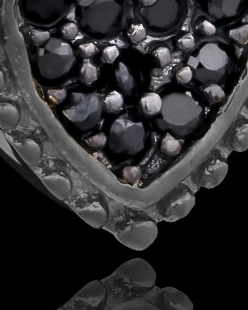 Black Plated Darkness Heart Keepsake Jewelry