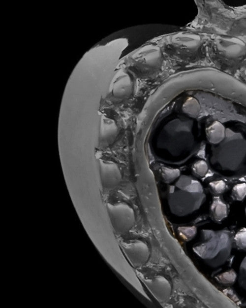 Black Plated Darkness Heart Keepsake Jewelry