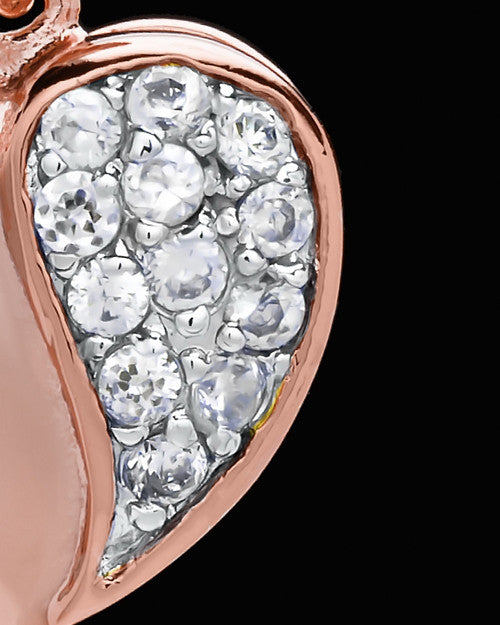 Rose Gold Plated Jeweled Heart Keepsake Jewelry