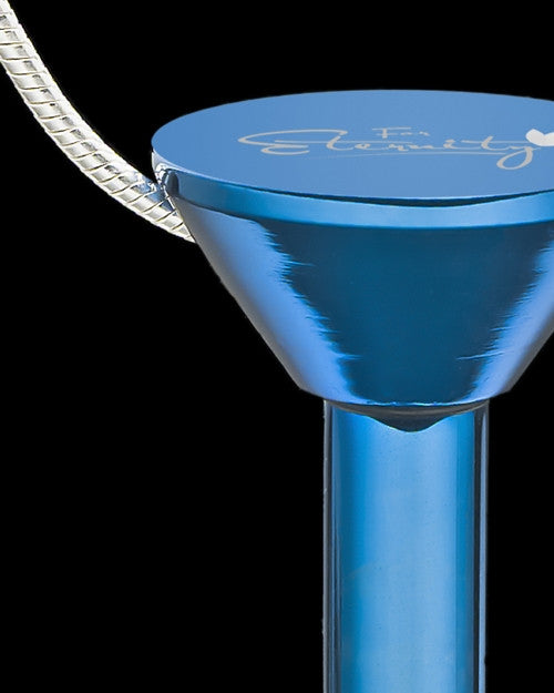 Blue Stainless Millenium Cremation Pendant with Graceful Charm
