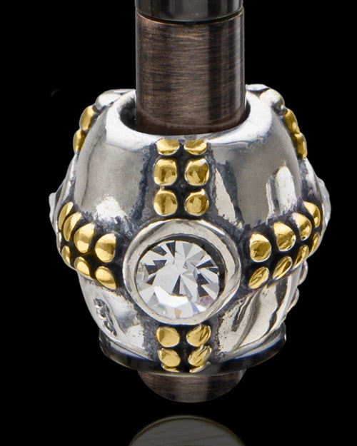 Antique Copper Stainless Millenium Ash Pendant and Sparkle Charm