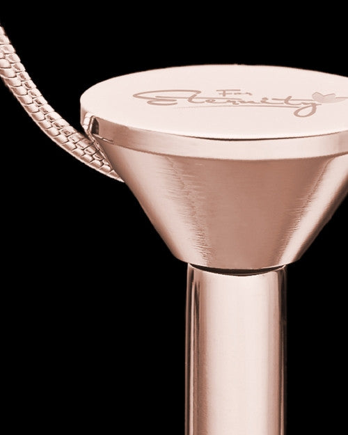 Rose Gold Stainless Millenium Cremation Pendant with Charmed Charm