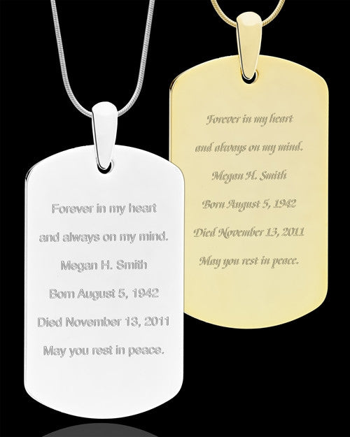 Gold Plated Custom Engraved Photo Dog Tag Necklace