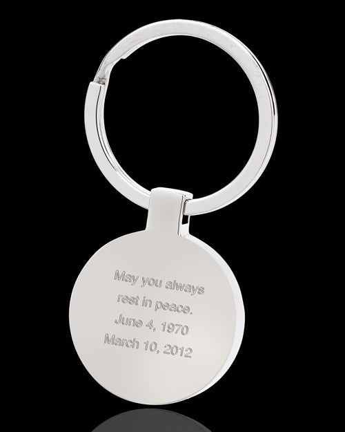 Photo Engraved Stainless Steel Round Keychain