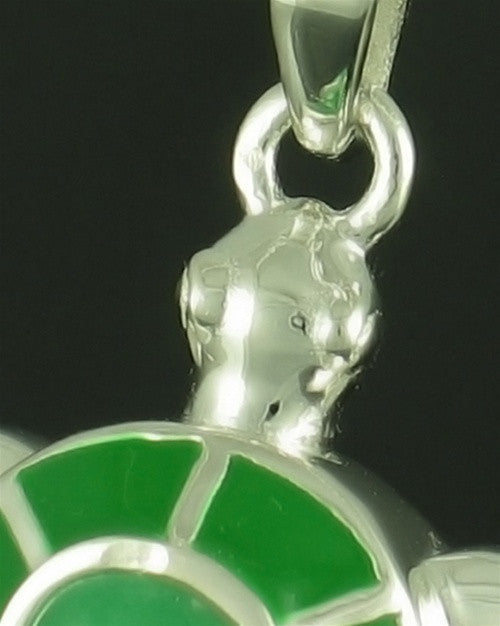 Cremation Jewelry Sterling Silver Emerald Turtle Keepsake