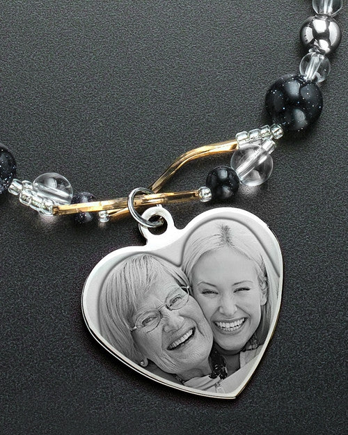 Maxwell Necklace with Heart and Black Beads