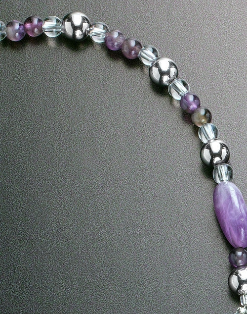 Elsie Necklace Purple Beads Heart Keepsake