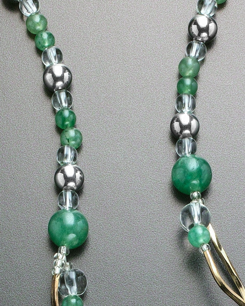 Abel Necklace Green and Picture Heart Stainless Steel