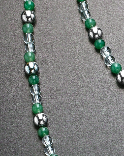 Molly Green Bead Necklace and Engraving Heart